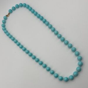 🟢 5/$20 Robin Egg Blue Pearl Beaded Necklace 24” Long Vintage Boho NEW Turquoise